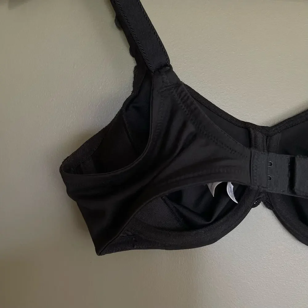 Wacoal Bodysuede Ultra Full Figure Seamless Underwire Bra Black Sz 34C Smoothing